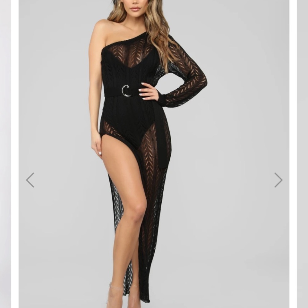 Knit on shoulder dress/ cover up